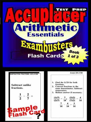 cover image of Accuplacer Test Prep Arithmetic Review - Exambusters Flash Cards - Workbook 1 of 3